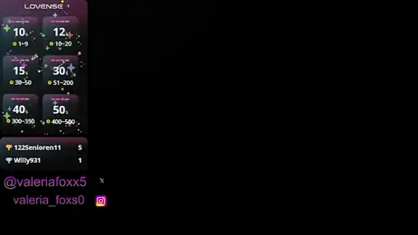 valeriafoxx3 webcam model stream image